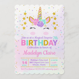 Magische Unicorn Surprise Birthday Party Invitatio Kaart