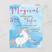 Magische Unicorn ThéBlue Sparkle Birthday Party Feestdagenkaart (Voorkant)