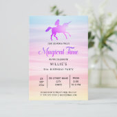 Magische Unicorn | Uitnodiging van de partij Birth (Staand voorkant)