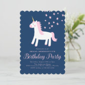 Magische Unicorn | Uitnodiging van de partij Birth (Staand voorkant)
