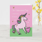 Magische Unicorn Valentijn Dag Kaart (Gele Bloem)