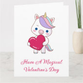 Magische Unicorn Valentijnsdag Kaart (Voorkant)