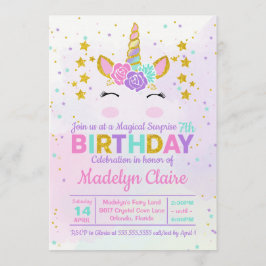 Magische Unicorn Verrassing Verjaardag Uitnodiging