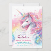 Magische Unicorn Waterverf Regenboogdag Kaart (Voorkant)