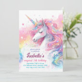 Magische Unicorn Waterverf Regenboogdag Kaart (Staand voorkant)