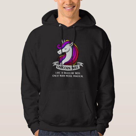 Magische Unicorn Wife Weemens Hoodie (Voorkant)