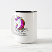 Magische Unicorn Wife Weemens Tweekleurige Koffiemok (Voorkant links)