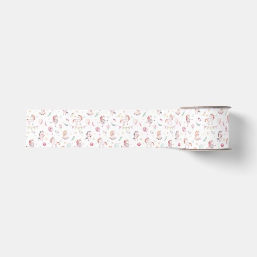 Magische Unicorn World Grosgrain Lint (Voorkant)