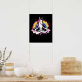 Magische Unicorn Yoga Zen Meditation Rainbow Poster (Keuken)