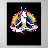 Magische Unicorn Yoga Zen Meditation Rainbow Poster (Voorkant)