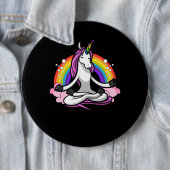 Magische Unicorn Yoga Zen Meditation Rainbow Ronde Button 6,0 Cm (In situ)