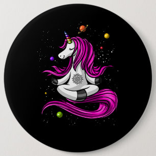 Magische Unicorn Yoga Zen Space Meditation Ronde Button 6,0 Cm