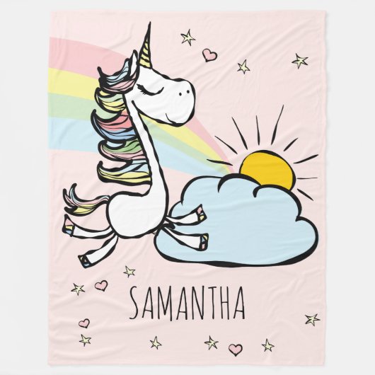 Magische Unicorns Fleece Deken (Voorkant)