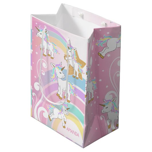 Magische Unicorns Medium Cadeauzakje (Voorkant Gekanteld)