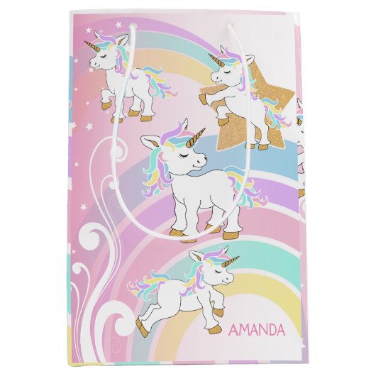 Magische Unicorns Medium Cadeauzakje (Voorkant)