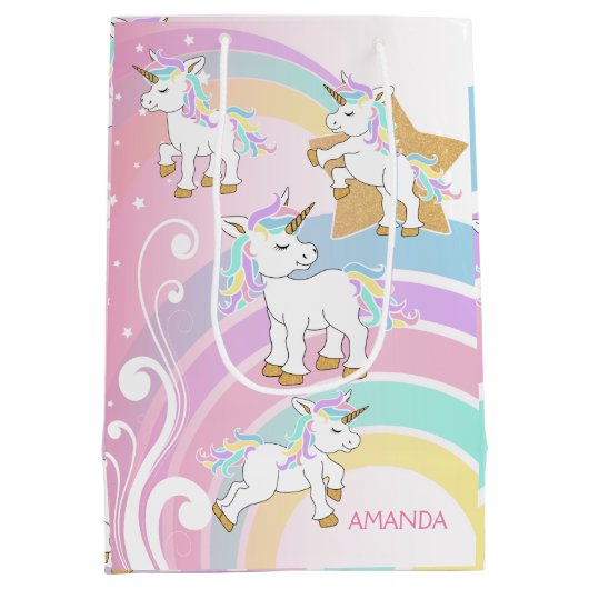 Magische Unicorns Medium Cadeauzakje (Achterkant)