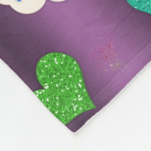 Magische Unicorns Paars Fleece Deken (Hoek)