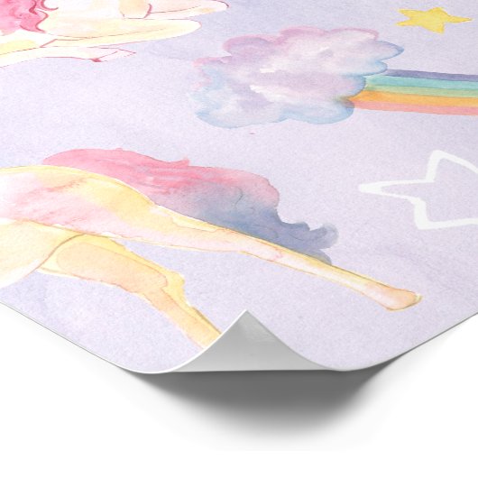 Magische Unicorns Patroon Poster (Hoek)