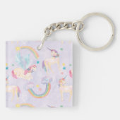 Magische Unicorns Patroon Sleutelhanger (Achterkant)