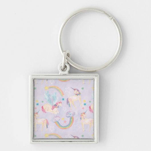 Magische Unicorns Patroon Sleutelhanger (Voorkant)