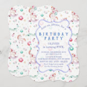 Magische Unicorns van Birthday Party Kaart (Voorkant / Achterkant)