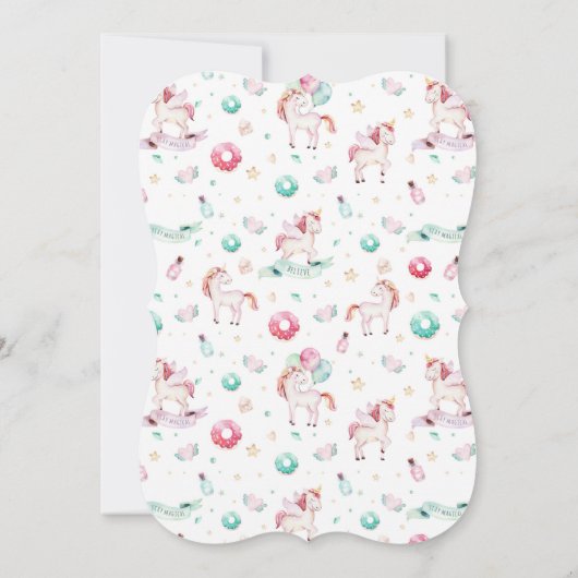 Magische Unicorns van Birthday Party Kaart (Achterkant)