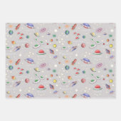 Magische Universe Gray Inpakpapier Vel (Voorkant)