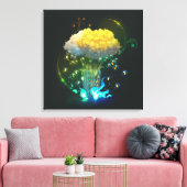 Magische vaas met bloemen Canvasprint op spanraam Canvas Afdruk (Insitu (Woonkamer))