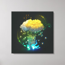 Magische vaas met bloemen Canvasprint op spanraam