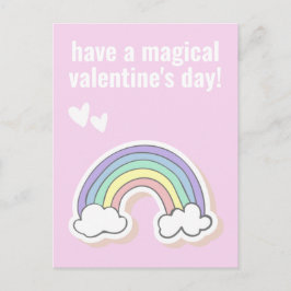 Magische Valentijnsdag, Cute Kinder Unicorn Regenb Briefkaart
