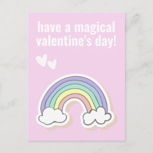 Magische Valentijnsdag, Cute Kinder Unicorn Regenb Briefkaart