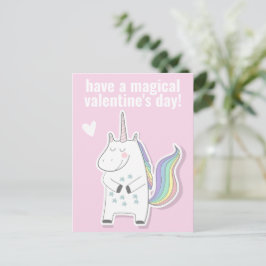 Magische Valentijnsdag - Kute Kinder Unicorn Briefkaart