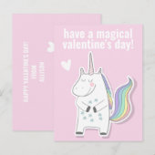 Magische Valentijnsdag - Kute Kinder Unicorn Briefkaart (Voorkant / Achterkant)