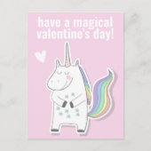 Magische Valentijnsdag - Kute Kinder Unicorn Briefkaart (Voorkant)