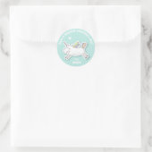 Magische Valentijnsdag - Kute Kinder Unicorn Ronde Sticker (Tas)