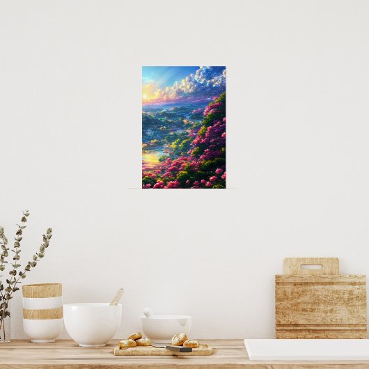 Magische vallei bij zonsopgang poster (Keuken)