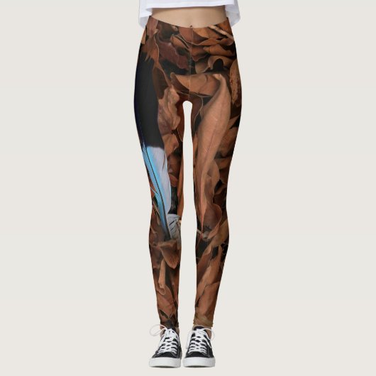 Magische Veer op Baobab Bladeren Leggings (Voorkant)