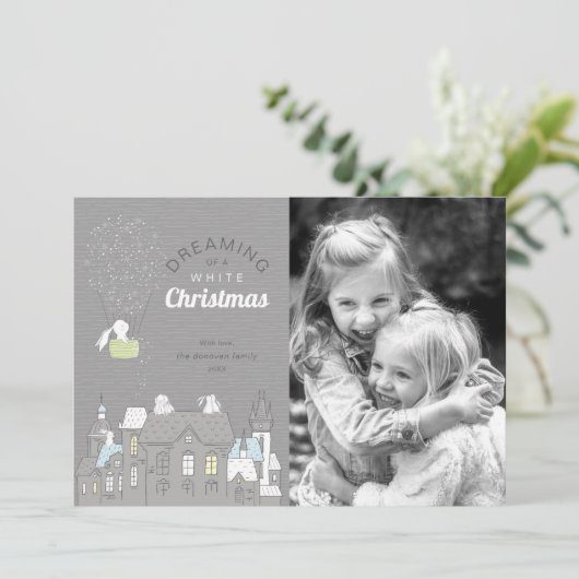 Magische Verhalenboek Witte Kerst Foto Feestdagenkaart (Staand voorkant)