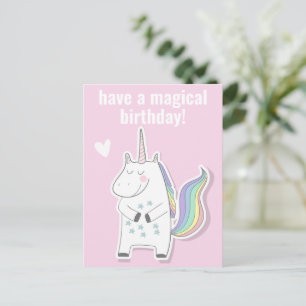 Magische verjaardag - Cute Kinder Unicorn Briefkaart