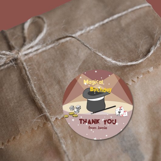 Magische Verjaardag Dank u van naam Ronde Sticker