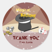 Magische Verjaardag Dank u van naam Ronde Sticker (Voorkant)