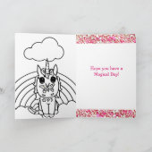 Magische Verjaardag Eenhoorn Vlinder Kaart (Binnen)