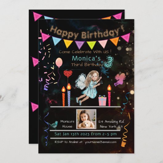 Magische Verjaardag Kaart (Voorkant / Achterkant)