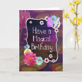 Magische verjaardag kaart (Gele Bloem)