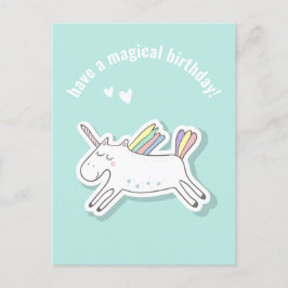 Magische Verjaardag - Lieve Kinderen Eenhoorn Kaar Briefkaart