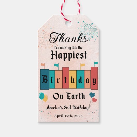 Magische Verjaardag Modern Girl Verjaardagsfeest Cadeaulabel (Voorkant)