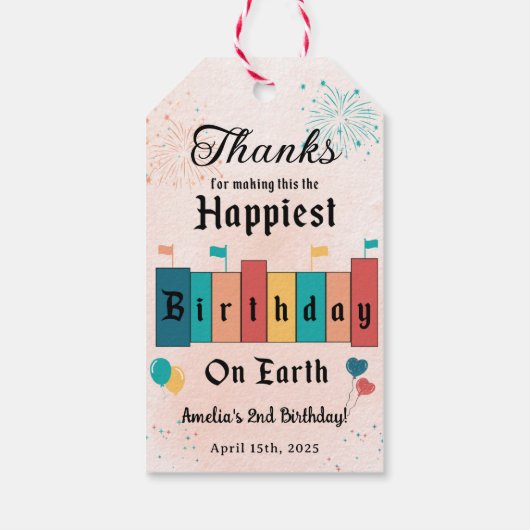 Magische Verjaardag Modern Girl Verjaardagsfeest Cadeaulabel (Achterkant)