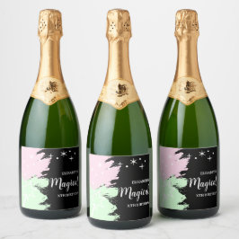 Magische verjaardag sparkling wijnetiket