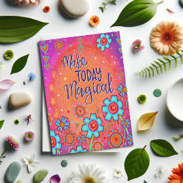 Magische Verjaardag Trendy Floral Modern Vrouwelij Kaart