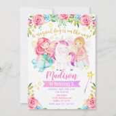 Magische Verjaardag Uitnodiging Eenhoorn Sprookje (Voorkant)